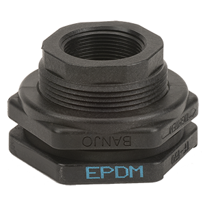 Bulkhead Tank Fittings: Flange Assembly EPDM 1.5 Inch Poly