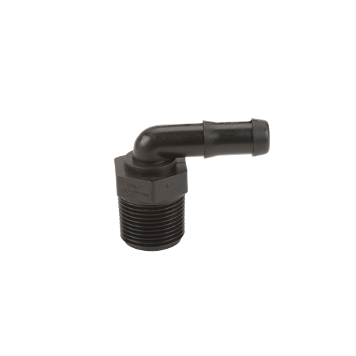 Pipe Fittings: MPT .75 x .5 Inch Hose Shank 90 Degree