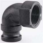 2" PP 90 DEG ADAPTER X FEMALE NPT CAM & GROOVE FITTING