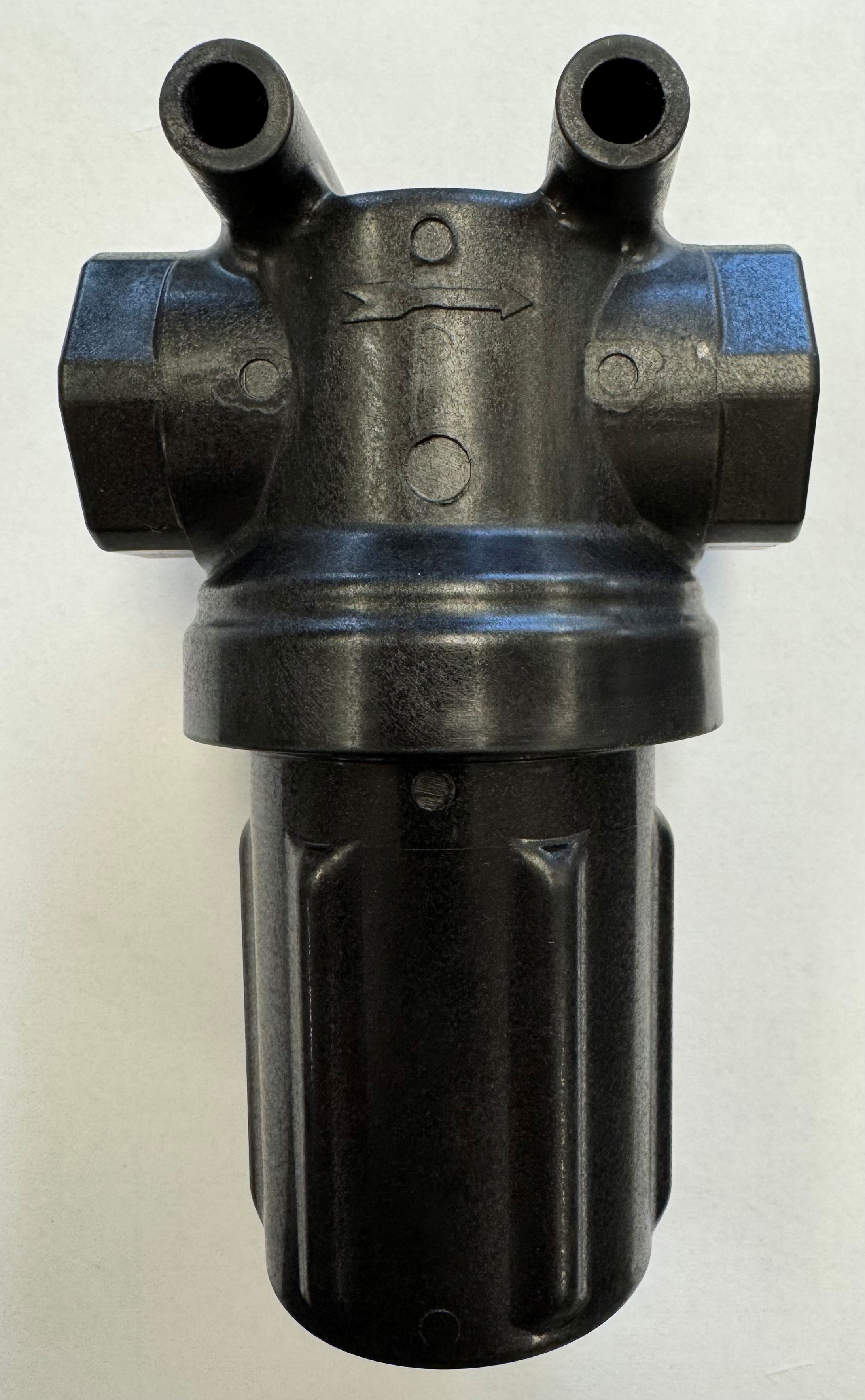 LSTM050, NPT MINI T 1/2" STRAINER BLACK BOWL (SCREEN SOLD SEPARATELY)