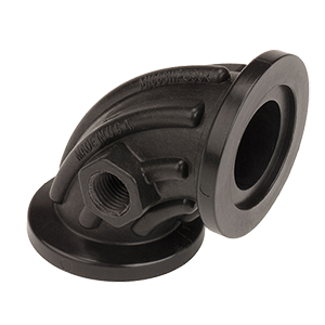 1" Flange X Flange Sweep W 1/4" Gauge Port