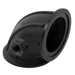 3" Flange X Flange Sweep With 1/4" Gauge Port