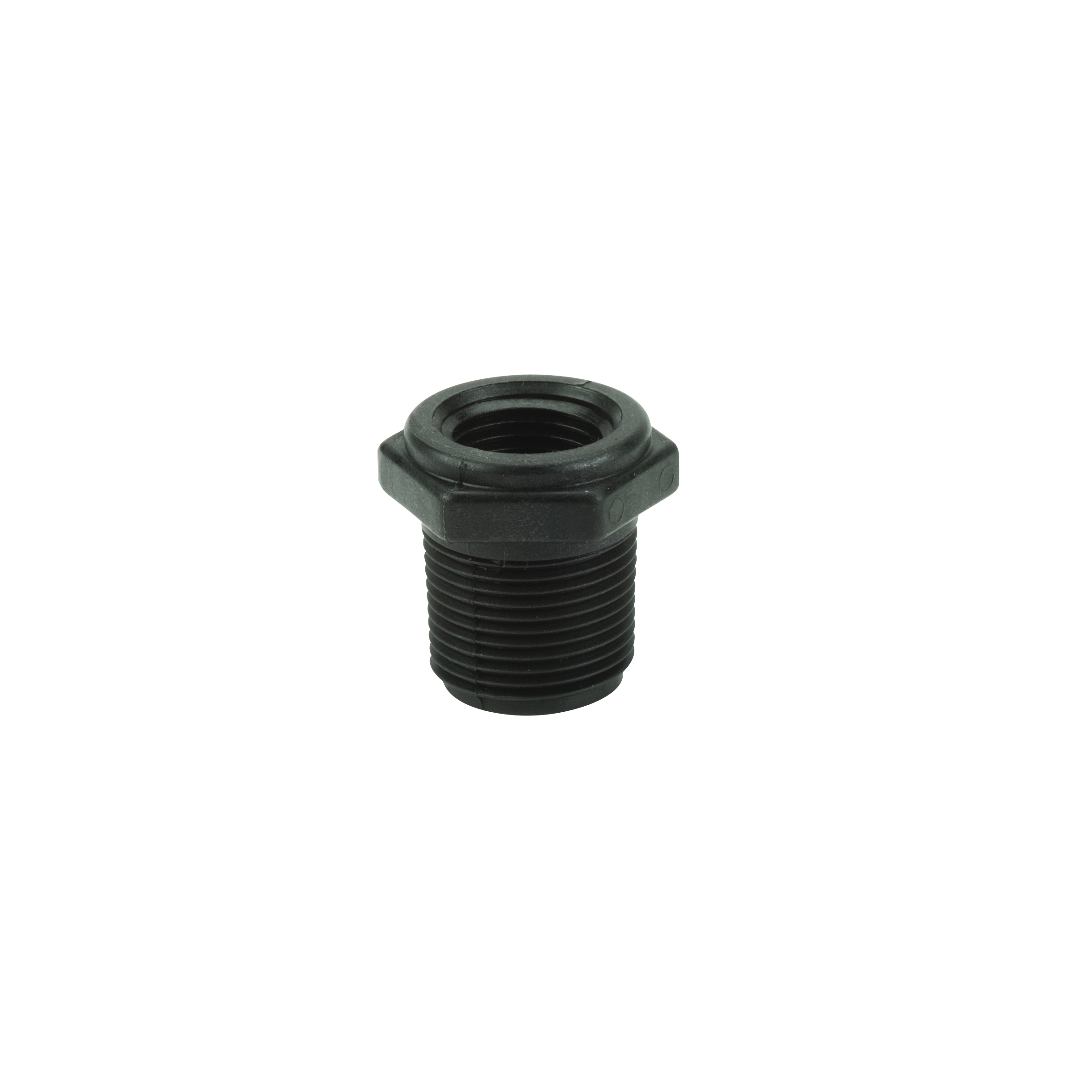 Pipe Fittings: Reducer Bushing .5 x .75 Inch MPT