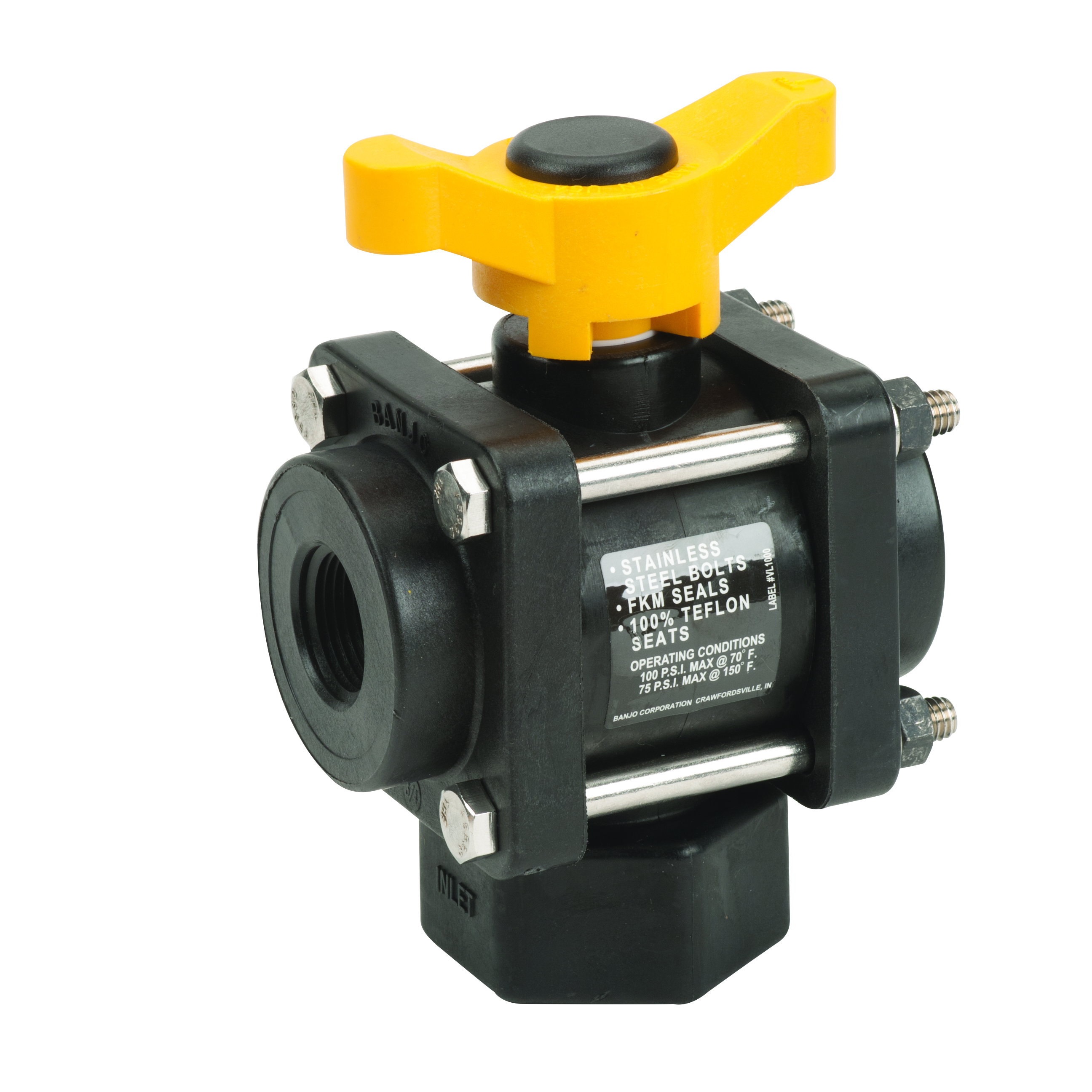 3 Way Valve: Full Port Bottom Load .75 Inch