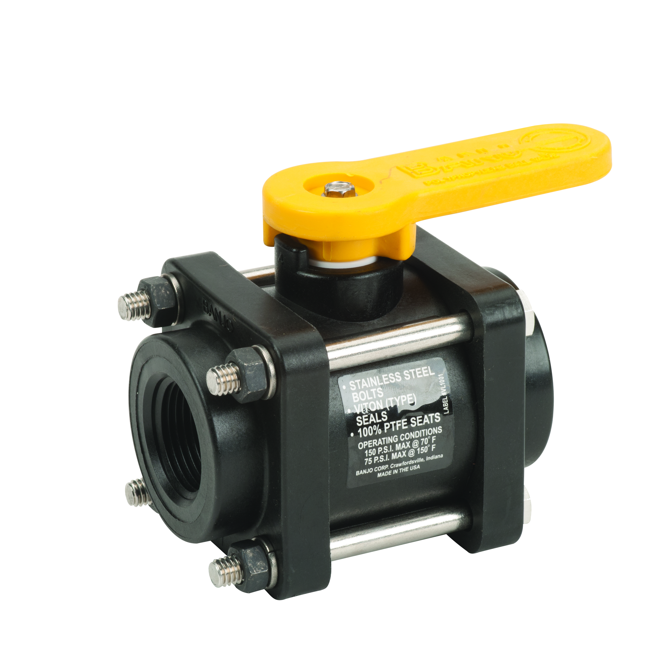 Full Port Bolted Valve: 1 x 1 Inch Poly Port