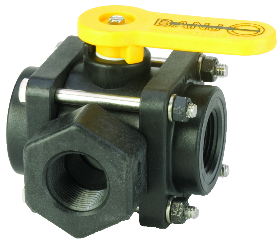 3 Way Valve: Standard Port Side Load 1 Inch