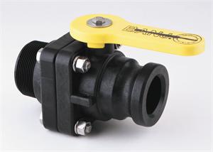 2" PP BOLTED SP "STUBBY VALVE"2" MALE ADPT X 2" MALE THR