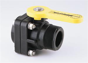 2" PP BOLTED SP "STUBBY VALVE"2"MALE THR X 2" FEMALE THR